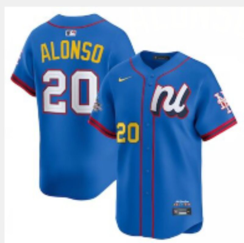 Men 2025 New York Mets #20 Alonso Blue All star Nike MLB Jersey style 6